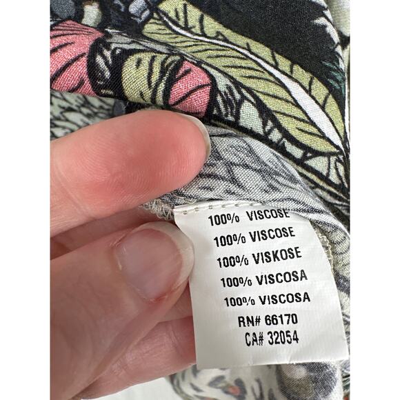 Blank London Anthropologie Top Small Green Animal Print Jungle Elephants Floral - Picture 4 of 8